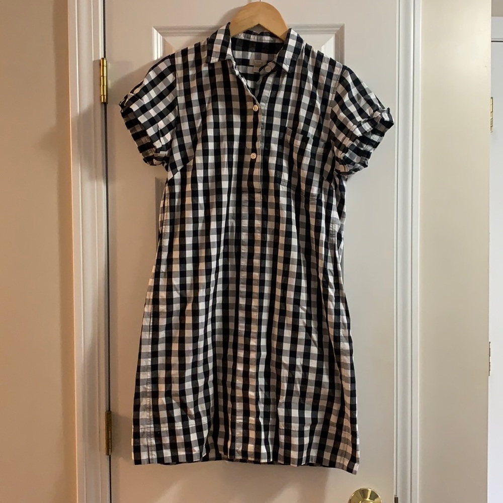 J Crew checkered Shirt Dress